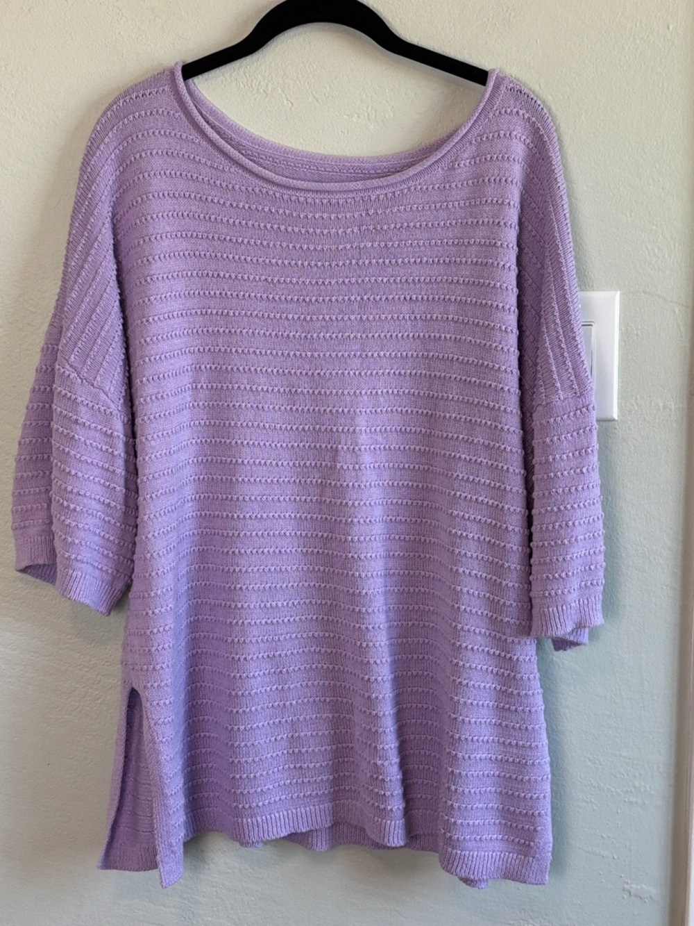 Bundle 2/$30! Relaxed Lilac Open-Knit Crewneck Sweater 2XL Feminine Pastel